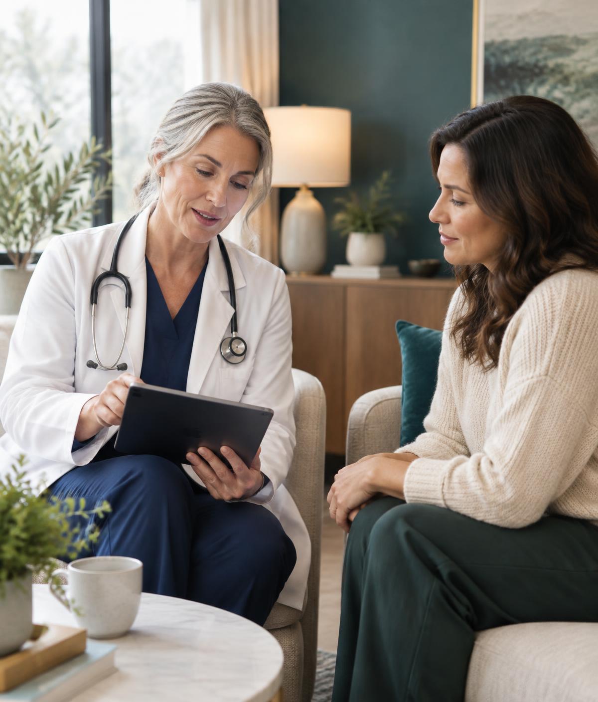 Physician reviewing a care plan with a patient