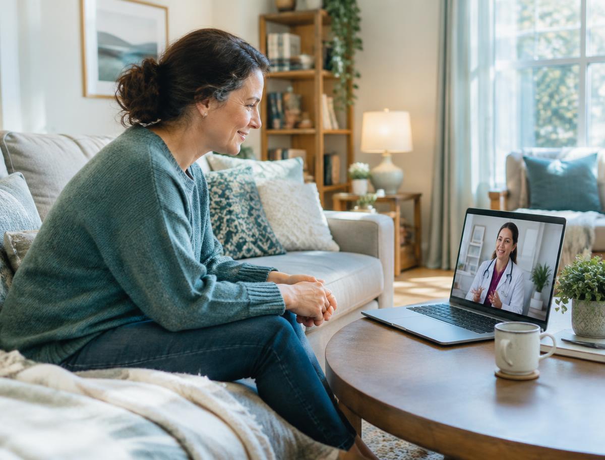 A virtual consultation with a clinician